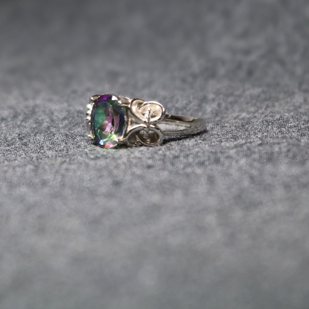 925 Sterling Silver Multi Colored Lab Created Top… - image 4